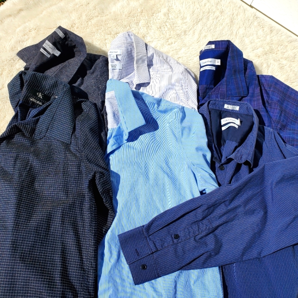 Calvin Klein Large Men's Button Up long-sleeve Shirts. EUC.